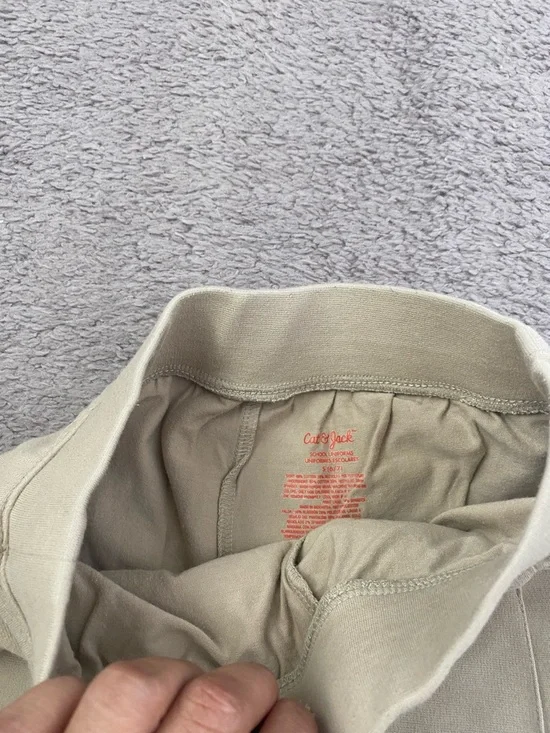 Girls Cat & Jack Cream Skirt with Side Button Detail - Picture 2 of 3